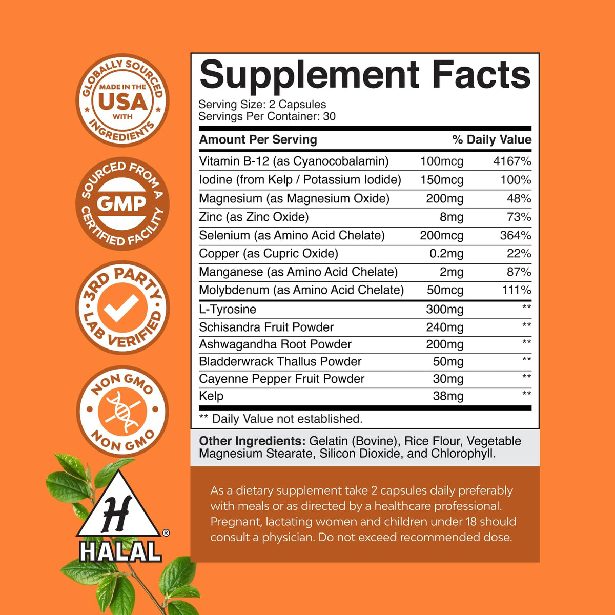 Herbal Thyroid Support Complex - Potent Kelp Iodine Supplement with L Tyrosine, Bladderwrack, Selenium & Pure Ashwagandha for Hormone Balance - PrimeBioHealth - canada supplements