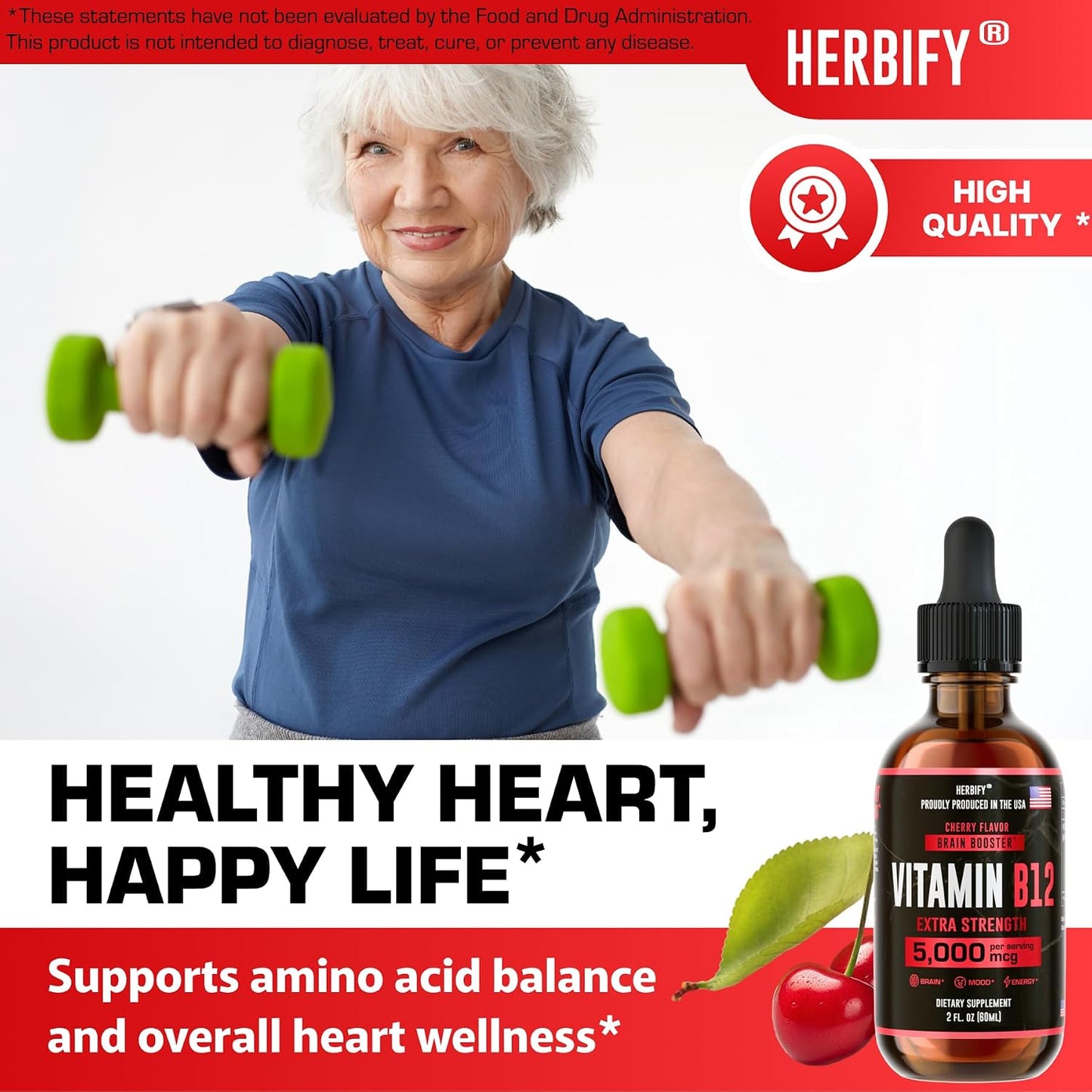 HERBIFY Vitamin B12 Methylated Multivitamin Energy Supplements for Women & Men - Liquid B12 Vitamins 5000 Mcg Methylcobalamin - Energy Support and Immune Health Liquid Vitamin - 30 Days Supply - 2 Oz - PrimeBioHealth - canada supplements