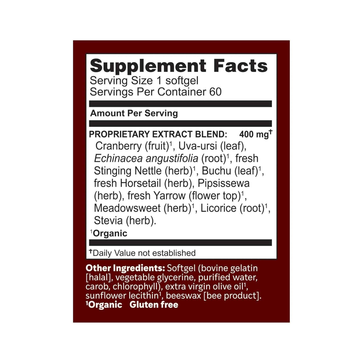 Herbs Etc. CranBladder ReLeaf Softgels - Bladder Health Support - Natural Supplement Formula to Aid Urinary Health & Comfort - Optimal Urinary Support with Cranberry - 60 Softgels (60 Servings)