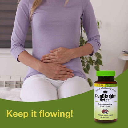 Herbs Etc. CranBladder ReLeaf Softgels - Bladder Health Support - Natural Supplement Formula to Aid Urinary Health & Comfort - Optimal Urinary Support with Cranberry - 60 Softgels (60 Servings)