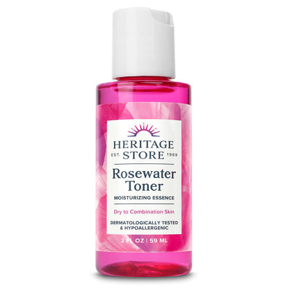 Heritage Store Rosewater Facial Toner with Hyaluronic Acid, Dry to Combination Skin Care, Hydrating Toner Refines Pores & Minimizes the Appearance of Fine Lines & Wrinkles, Alcohol Freeǂ, Vegan, 8oz - PrimeBioHealth - canada supplements