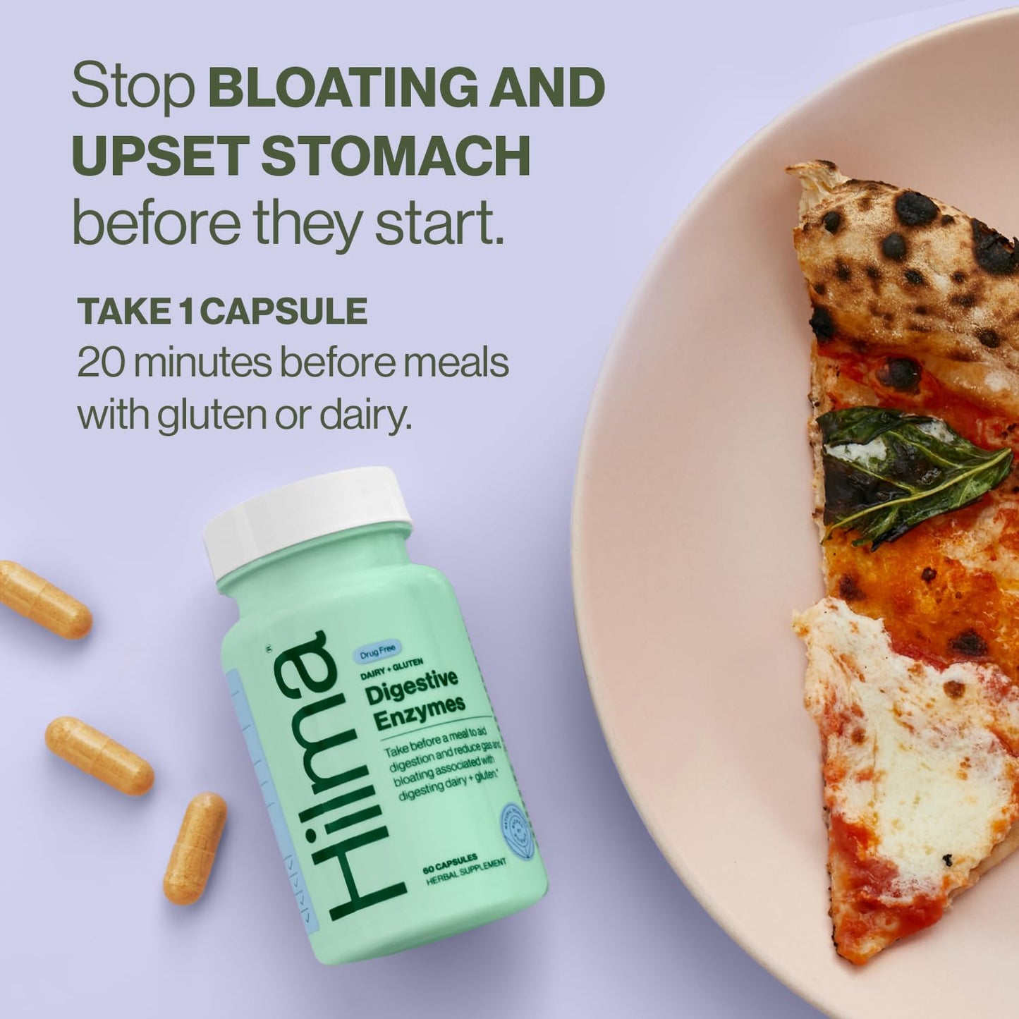 Hilma Digestive Enzymes for Women, Bloating Relief with Turmeric, Dandelion Root and Gluten Digestive Enzymes, Natural Gluten - PrimeBioHealth - canada supplements