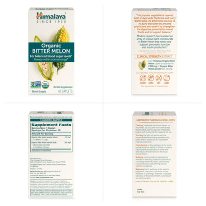 Himalaya Organic Bitter Melon - Herbal Glucose Metabolism Support - USDA Organic, Non-GMO, Vegan, Gluten Free - PrimeBioHealth - canada supplements