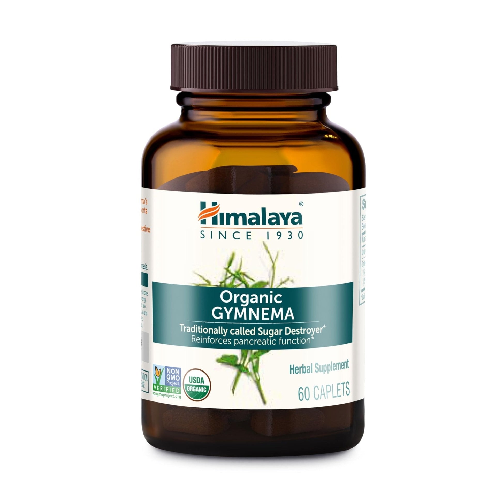 Himalaya Organic Gymnema Sylvestre – Herbal Glucose Metabolism Support - USDA Organic, Non-GMO, Vegan, Gluten Free, Additive Free, 700 mg, 60 Caplets - PrimeBioHealth - canada supplements