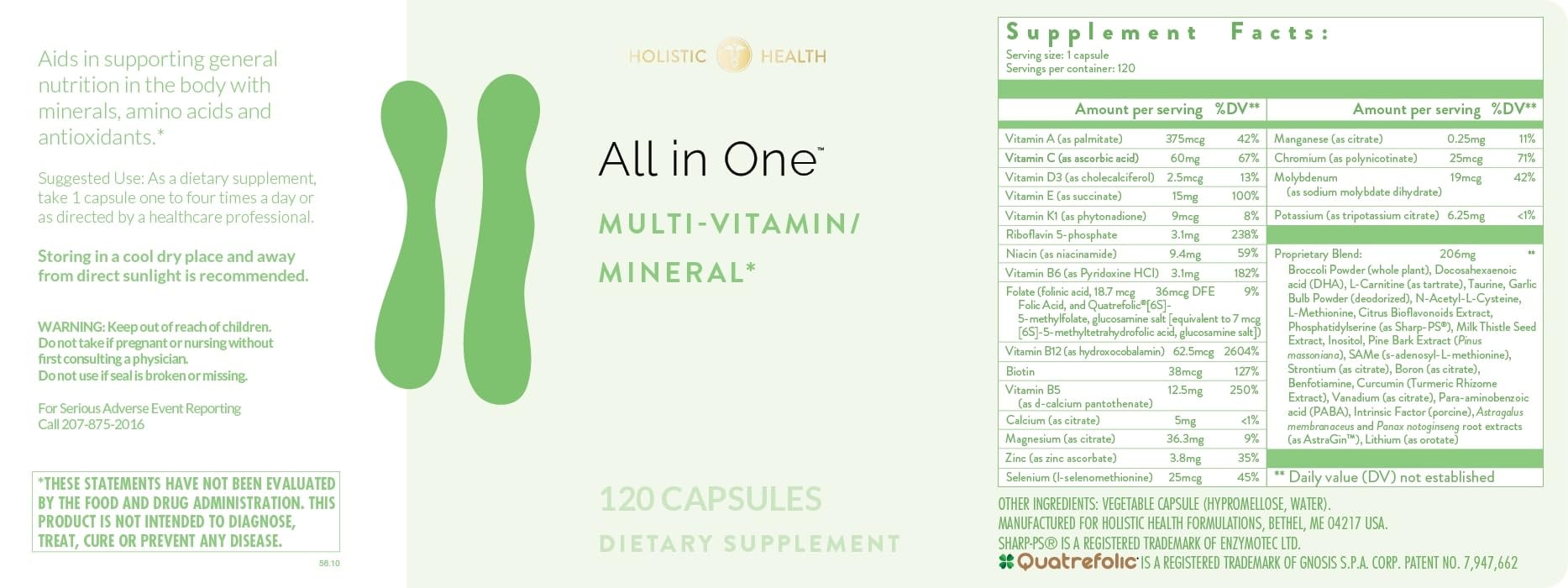 Holistic Health All in ONE Multi Vitamin and Mineral for Antioxidant Boost, Multi Minerals Supplement for Supporting Methylation - PrimeBioHealth - canada supplements