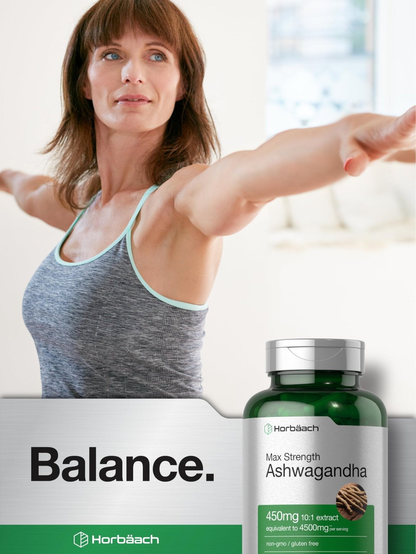 Horbäach Ashwagandha Supplement | Max Strength | 120 Capsules | Non-GMO, Gluten Free - PrimeBioHealth - canada supplements