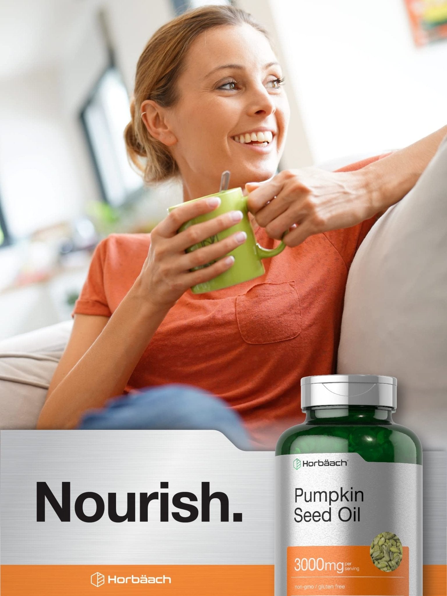 Horbäach Pumpkin Seed Oil | 3000mg | 120 Softgel Capsules | Cold Pressed Dietary Supplement | Non-GMO and Gluten Free Formula - PrimeBioHealth - canada supplements