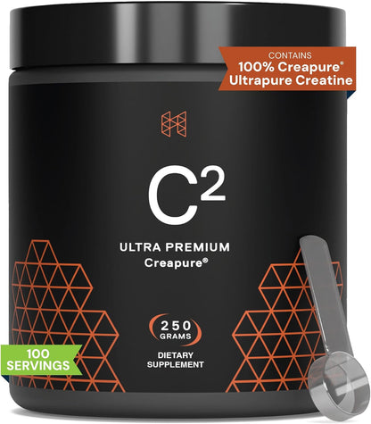 HPN C2 Creatine Monohydrate for Performance, Recovery, Strength, Working Out, Vegan, Non-GMO, Dairy and Soy Free, Independently Tested, Ultrapure Premium Creapure (100 Servings) - PrimeBioHealth - canada supplements
