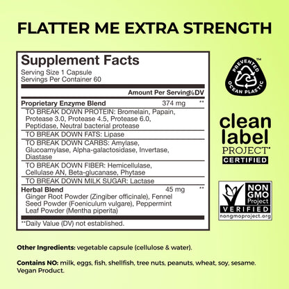 HUM Flatter Me Extra Strength Digestive Enzymes for Women, Men, Digestive Gut Bloating Supplement, Ginger, Peppermint Leaf, Fast Acting Anti Bloat - PrimeBioHealth - canada supplements