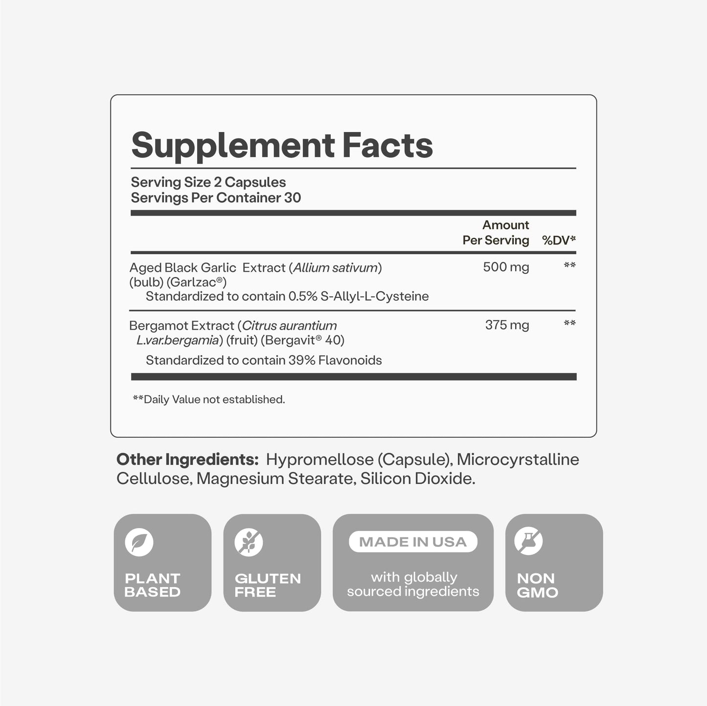 Humann Cholesterol Health Daily, Aged Black Garlic Extract & Citrus Bergamot, Cholesterol & Lipid Support Supplement, 60 Capsules - PrimeBioHealth - canada supplements