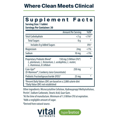 Hyperbiotics Vital Nutrients Pro Women Probiotics for Women | Vaginal Probiotics for PH Balance | Oral Probiotic for Vaginal Health and Urinary Tract Health | 6 Targeted Strains | 30 Vegan Tablets - PrimeBioHealth - canada supplements
