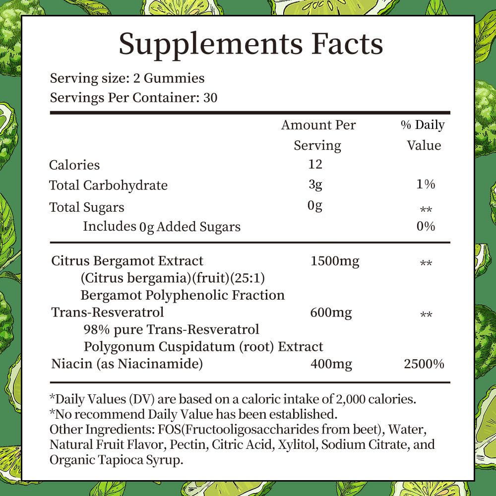 IIEltruiom Citrus Bergamot 1500mg, Citrus Bergamot Gummies for Healthy Cholesterol, Bergamot Supplements 25:1 Extract from Italy Bergamot, - PrimeBioHealth - canada supplements