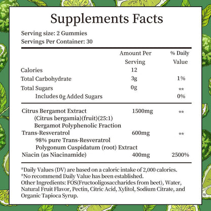 IIEltruiom Citrus Bergamot 1500mg, Citrus Bergamot Gummies for Healthy Cholesterol, Bergamot Supplements 25:1 Extract from Italy Bergamot, - PrimeBioHealth - canada supplements