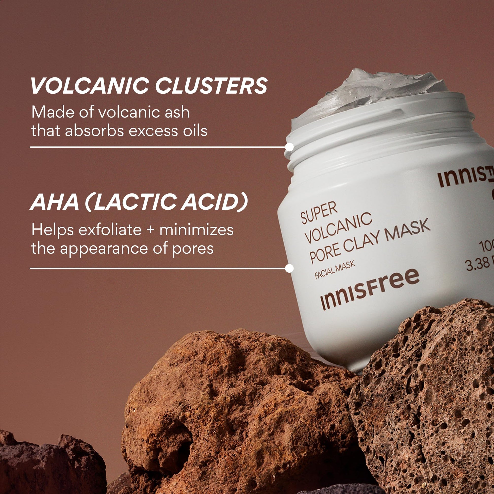 Innisfree Super Volcanic Clay Mask, Premium Korean Skincare with AHA and Natural Clusters for Deep Pore Detox, Gentle Exfoliation, Oil Control - PrimeBioHealth - canada supplements
