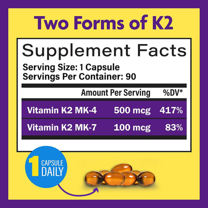 InnovixLabs Choline & Vitamin K2 Bundle Choline Bitartrate 550mg (100 Capsules) Full Spectrum Vitamin K2 (90 Softgels). Supports Memory, Mood, Brain Health & Boost Cognitive.* - PrimeBioHealth - canada supplements