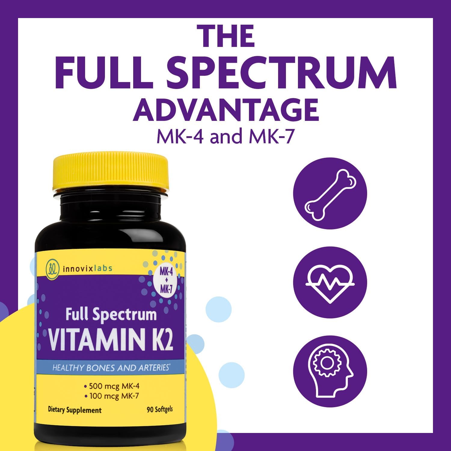 InnovixLabs Choline & Vitamin K2 Bundle Choline Bitartrate 550mg (100 Capsules) Full Spectrum Vitamin K2 (90 Softgels). Supports Memory, Mood, Brain Health & Boost Cognitive.* - PrimeBioHealth - canada supplements