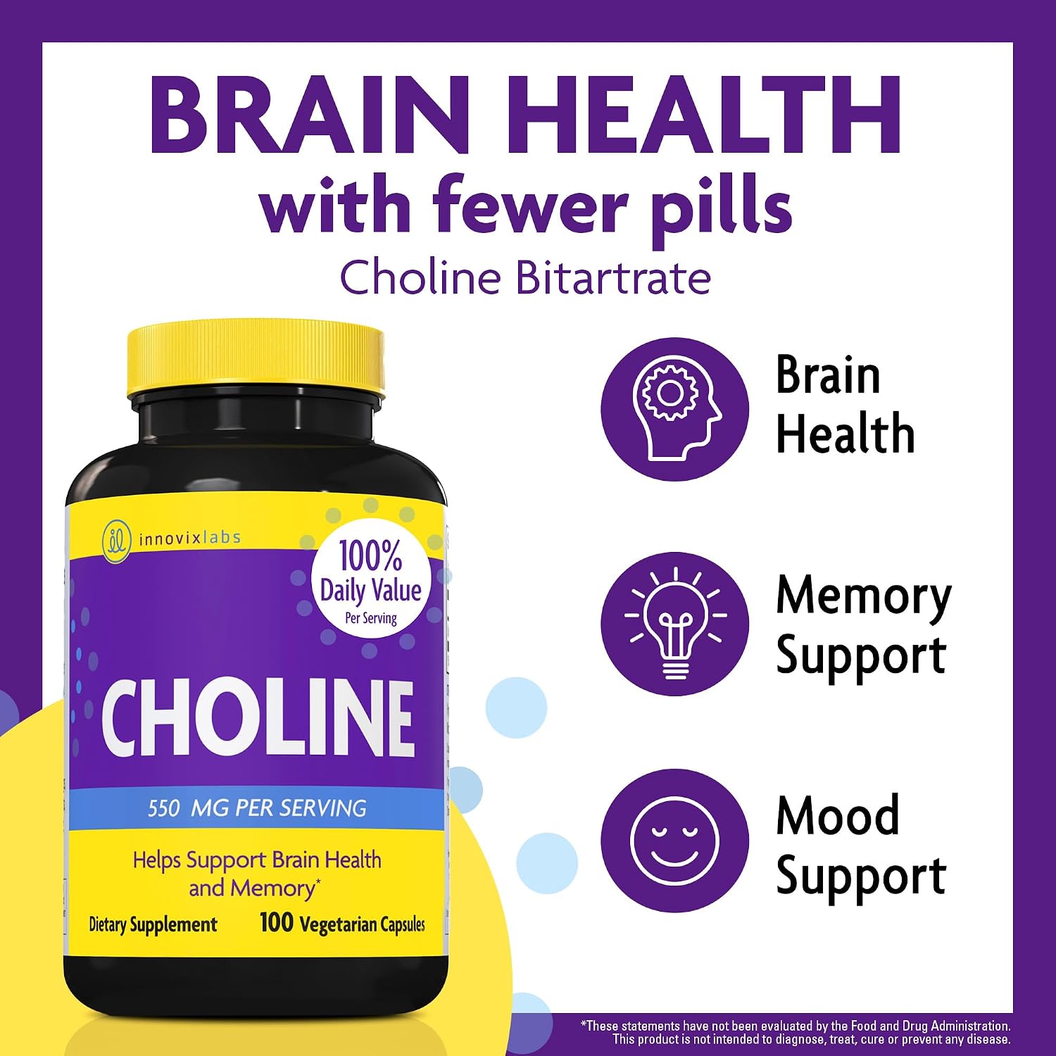 InnovixLabs Choline & Vitamin K2 Bundle Choline Bitartrate 550mg (100 Capsules) Full Spectrum Vitamin K2 (90 Softgels). Supports Memory, Mood, Brain Health & Boost Cognitive.* - PrimeBioHealth - canada supplements
