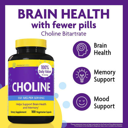 InnovixLabs Choline & Vitamin K2 Bundle Choline Bitartrate 550mg (100 Capsules) Full Spectrum Vitamin K2 (90 Softgels). Supports Memory, Mood, Brain Health & Boost Cognitive.* - PrimeBioHealth - canada supplements