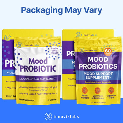 InnovixLabs Mood Probiotic for Women & Men, Clinically Studied Digestive & Mood Support Supplement, Lactobacillus helveticus Rosell-52ND & Bifidobacterium longum Rosell-175, 60 Capsules - PrimeBioHealth - canada supplements