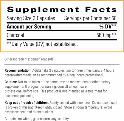 Integrative Therapeutics Activated Charcoal - Digestive & Gut Health Supplement - Effective Gastrointestinal Support - Gluten-Free & Dairy-Free - PrimeBioHealth - canada supplements