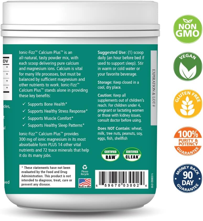 Ionic Fizz Calcium Plus by Pure Essence - Perfect Calcium/Magnesium Ratio with Vitamin A, B, C, D and Potassium Strong Bones - Mixed Berry - 14.82 oz - PrimeBioHealth - canada supplements