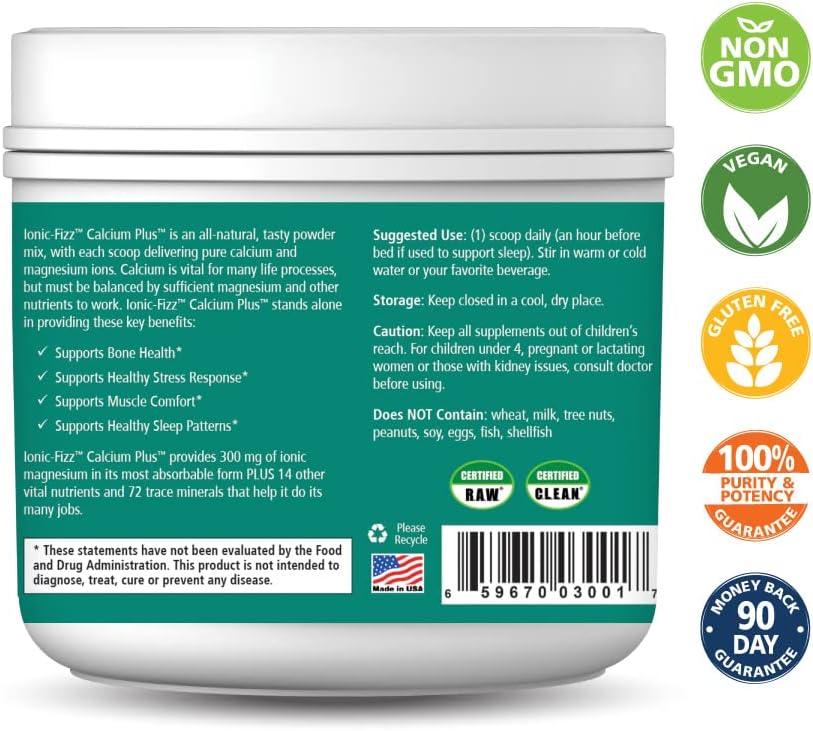 Ionic Fizz Calcium Plus by Pure Essence - Perfect Calcium/Magnesium Ratio with Vitamin A, B, C, D and Potassium Strong Bones - Mixed Berry - 7.41 oz - PrimeBioHealth - canada supplements