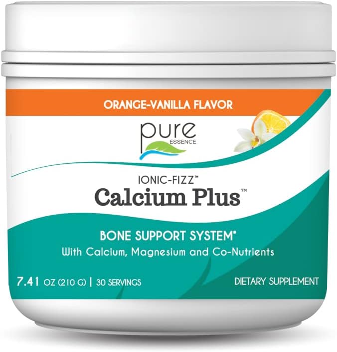 Ionic Fizz Calcium Plus by Pure Essence - Perfect Calcium/Magnesium Ratio with Vitamin A, B, C, D and Potassium Strong Bones - Orange Vanilla - 7.41 oz - PrimeBioHealth - canada supplements