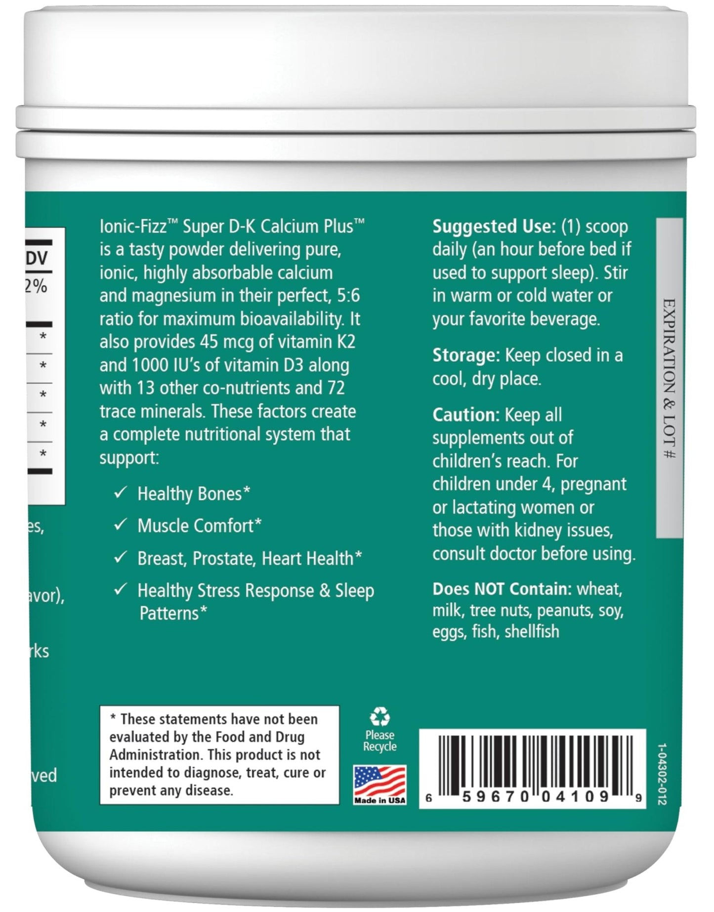 Ionic Fizz Super D-K Calcium Plus by Pure Essence - with Extra Magnesium, Vitamin D3, Vitamin K2 for Strong Bones and Stress Support - Raspberry Lemonade - 14.82oz - PrimeBioHealth - canada supplements