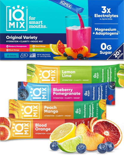 IQMIX Hydration Electrolyte Powder – 4-in-1 Formula for Hydration, Mental Clarity, Mood and Recovery – Sugar-Free Drink Mix, Keto, Magnesium L-Threonate - PrimeBioHealth - canada supplements
