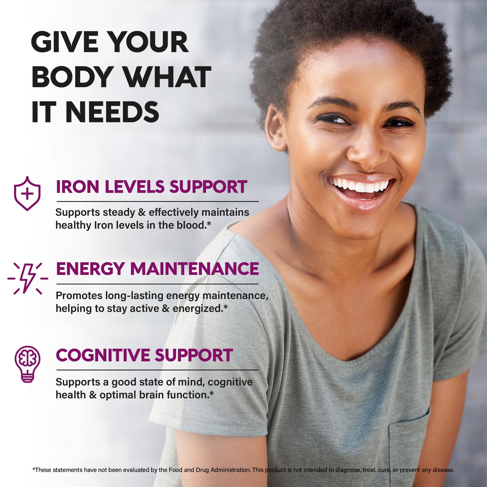 Iron Supplement for Women - Iron 65mg (Ferrous Sulfate 325mg) - Stomach Friendly | Slow Release Iron | High Absorption - Vitamins C, D3, B6, B12 & Folate - PrimeBioHealth - canada supplements