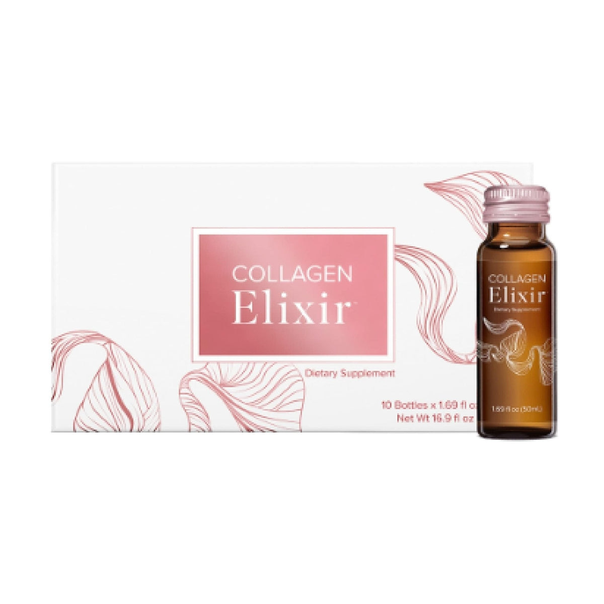 Isagenix Collagen Elixir - Drink with Marine Collagen Peptides - Support a Youthful Appearance with Vitamin C, Zinc & Biotin - 10 Bottles (1 Box) - PrimeBioHealth - canada supplements