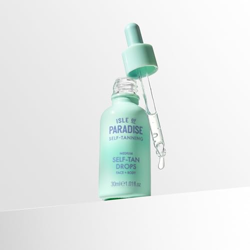Isle of Paradise Self Tanning Face & Body Drops- Medium, Self Tanner Drops for a Natural Bronze, Long-lasting Tan - PrimeBioHealth - canada supplements