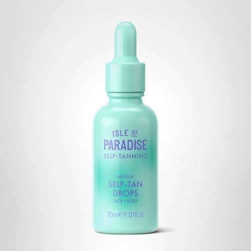 Isle of Paradise Self Tanning Face & Body Drops- Medium, Self Tanner Drops for a Natural Bronze, Long-lasting Tan - PrimeBioHealth - canada supplements