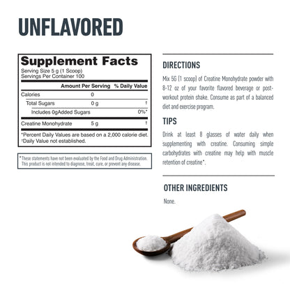 Isopure 100% Pure Creatine Monohydrate Powder, Sugar Free, Unflavored, 5g Creatine Monohydrate Per Serving, 1.1 Lbs, - PrimeBioHealth - canada supplements