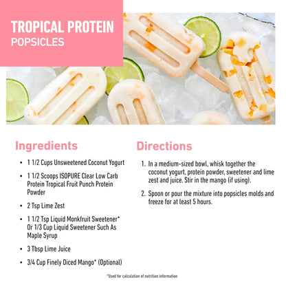 Isopure Clear Whey Isolate Protein Powder, Lactose Free, Gluten Free, Naturally Flavored, Tropical Punch, 20g Protein Per Serving, 14.1 Oz, 16 Servings (Packaging May Vary) - PrimeBioHealth - canada supplements