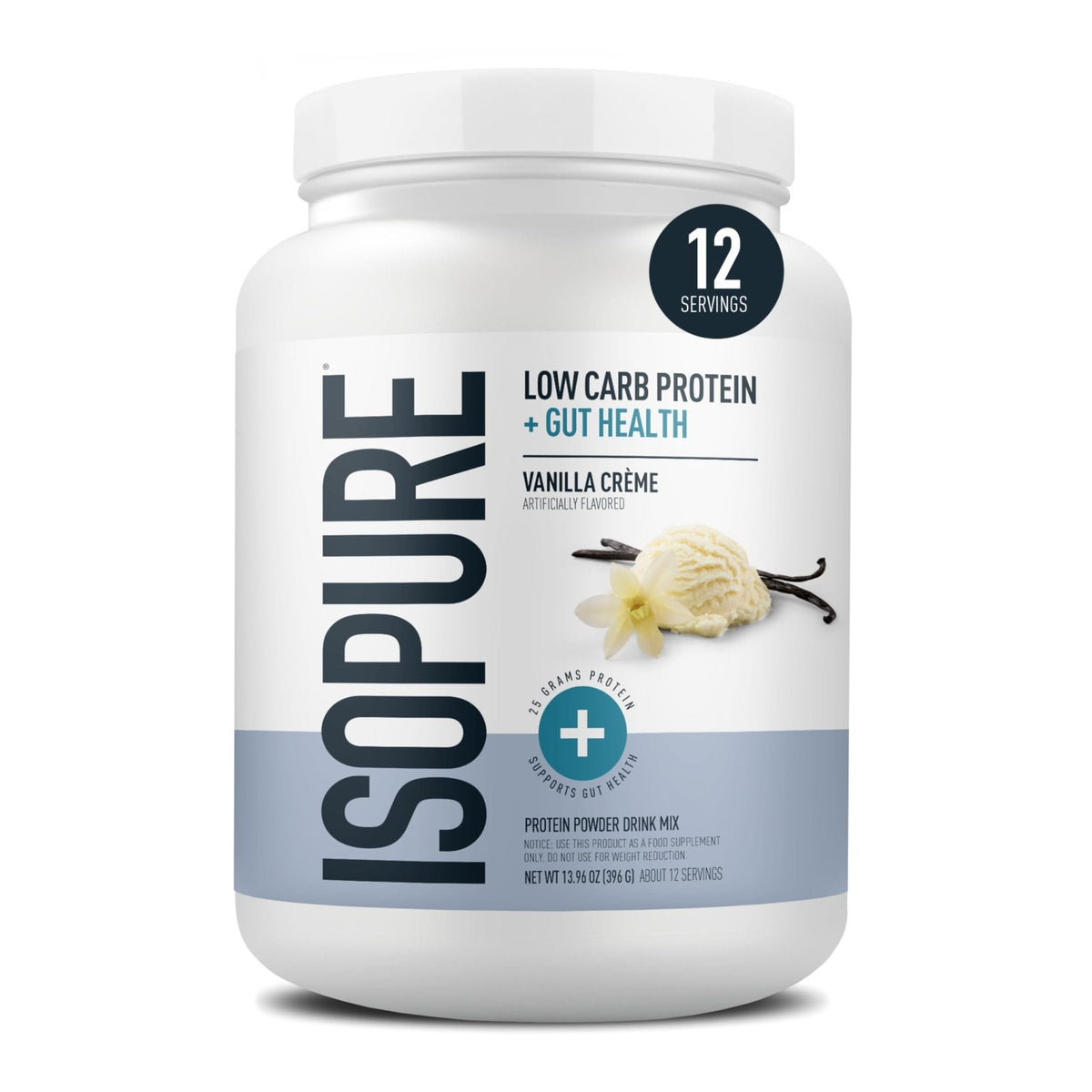 Isopure Protein + Gut Health & Immune Support Powder, Vanilla Crème, 25g Whey Protein with Prebiotics & Vitamins, 12 Servings (Pack of 1) - PrimeBioHealth - canada supplements