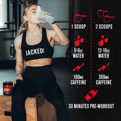 Jacked Factory NITROSURGE Shred Pre Workout Supplement - Energy Booster, Instant Strength Gains, Sharp Focus, Powerful Pumps - Nitric Oxide Booster & PreWorkout Powder - PrimeBioHealth - canada supplements