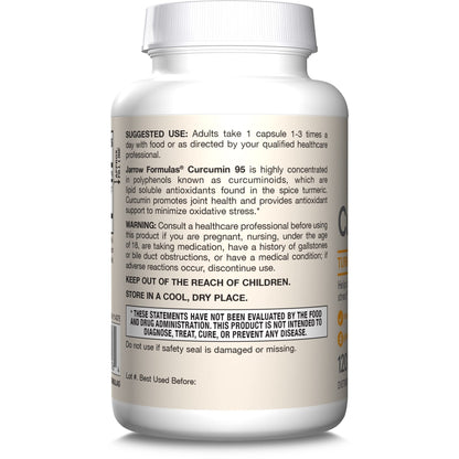 Jarrow Formulas Curcumin 95 Supplement - Turmeric Extract Supplement, 500 mg for Antioxidant & Joint Support, 120 Capsules - PrimeBioHealth - canada supplements