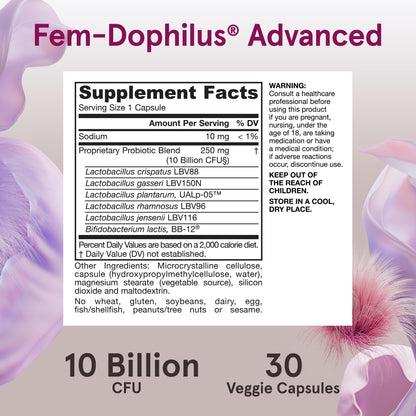 Jarrow Formulas Fem-Dophilus Advanced Vaginal & Digestive Probiotics 10 Billion CFU with 6 Science Backed Strains, for Vaginal, Urinary Tract - PrimeBioHealth - canada supplements
