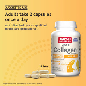 Jarrow Formulas® Type II Collagen Complex 1000 mg Supplements, Supports Skin and Joint Health, 60 Capsules, 30 Day Supply - PrimeBioHealth - canada supplements
