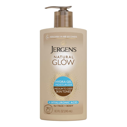 Jergens Natural Glow Hydra Gel Moisturizer, Hyaluronic Acid Tanning Lotion, Hydrating Tanning Gel, Fragrance-Free Self Tanner - PrimeBioHealth - canada supplements