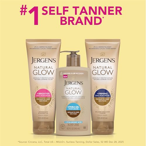 Jergens Natural Glow Hydra Gel Moisturizer, Hyaluronic Acid Tanning Lotion, Hydrating Tanning Gel, Fragrance-Free Self Tanner - PrimeBioHealth - canada supplements
