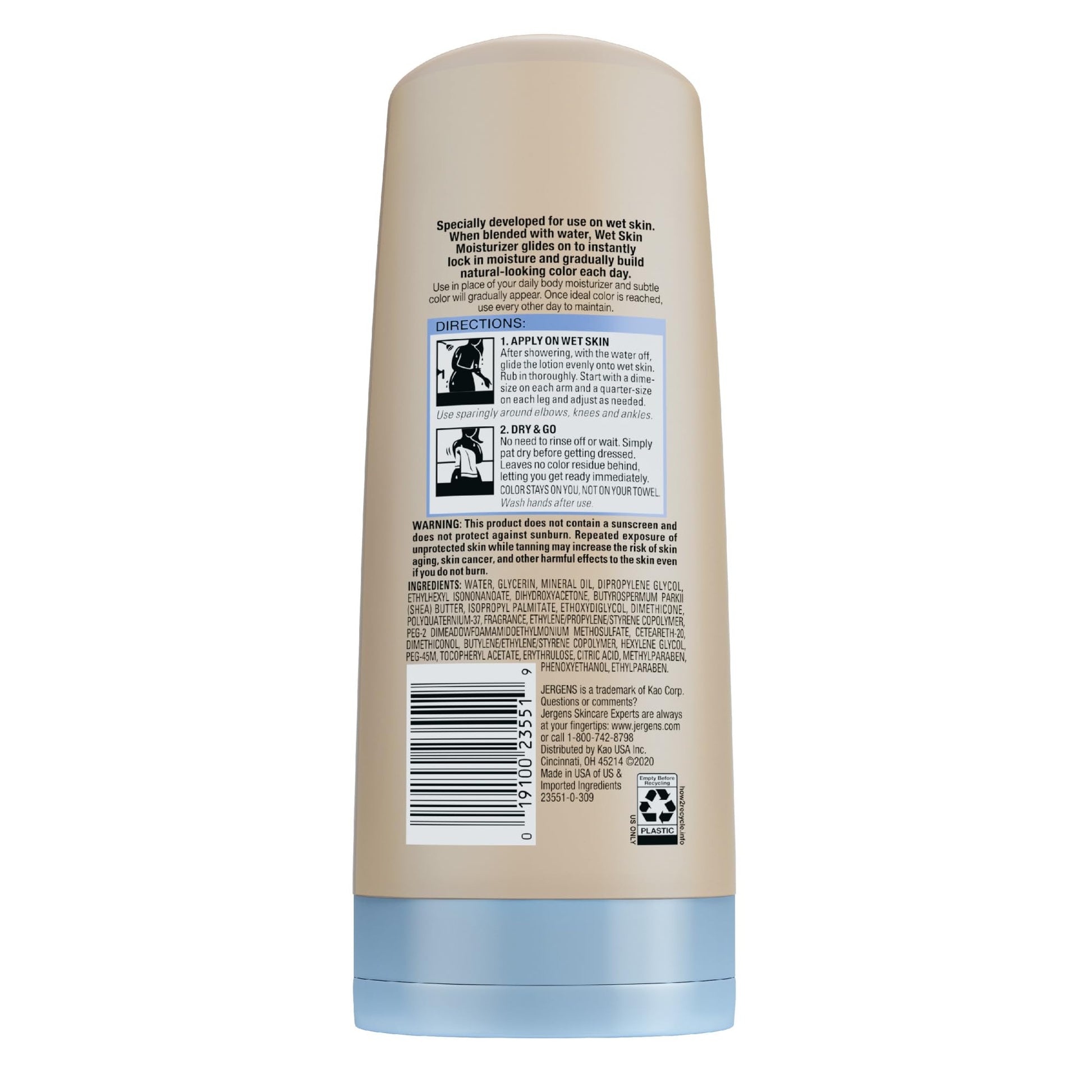 Jergens Natural Glow In Shower Lotion, Self Tanner for Medium to Deep Skin Tone, Sunless Tanning Wet Skin Lotion for Gradual - PrimeBioHealth - canada supplements