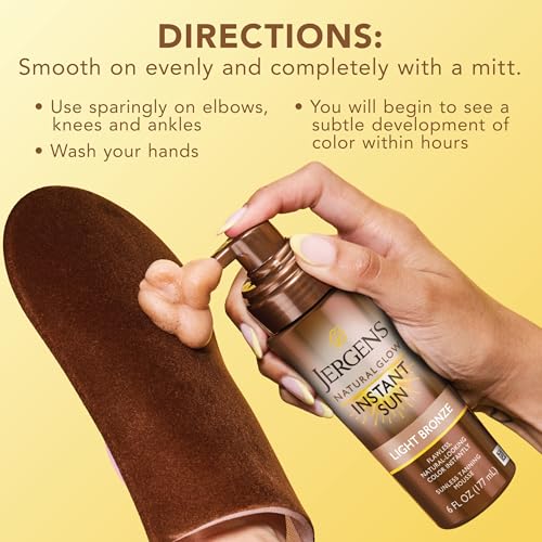 Jergens Natural Glow Instant Sun Body Mousse, Self Tanner for Light Bronze Tan, Sunless Tanning Body Bronzer - PrimeBioHealth - canada supplements