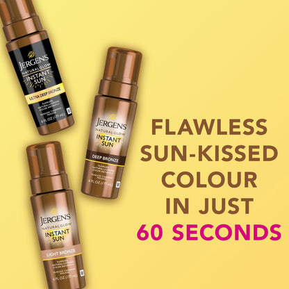 Jergens Natural Glow Instant Sun Body Mousse, Self Tanner for Light Bronze Tan, Sunless Tanning Body Bronzer - PrimeBioHealth - canada supplements