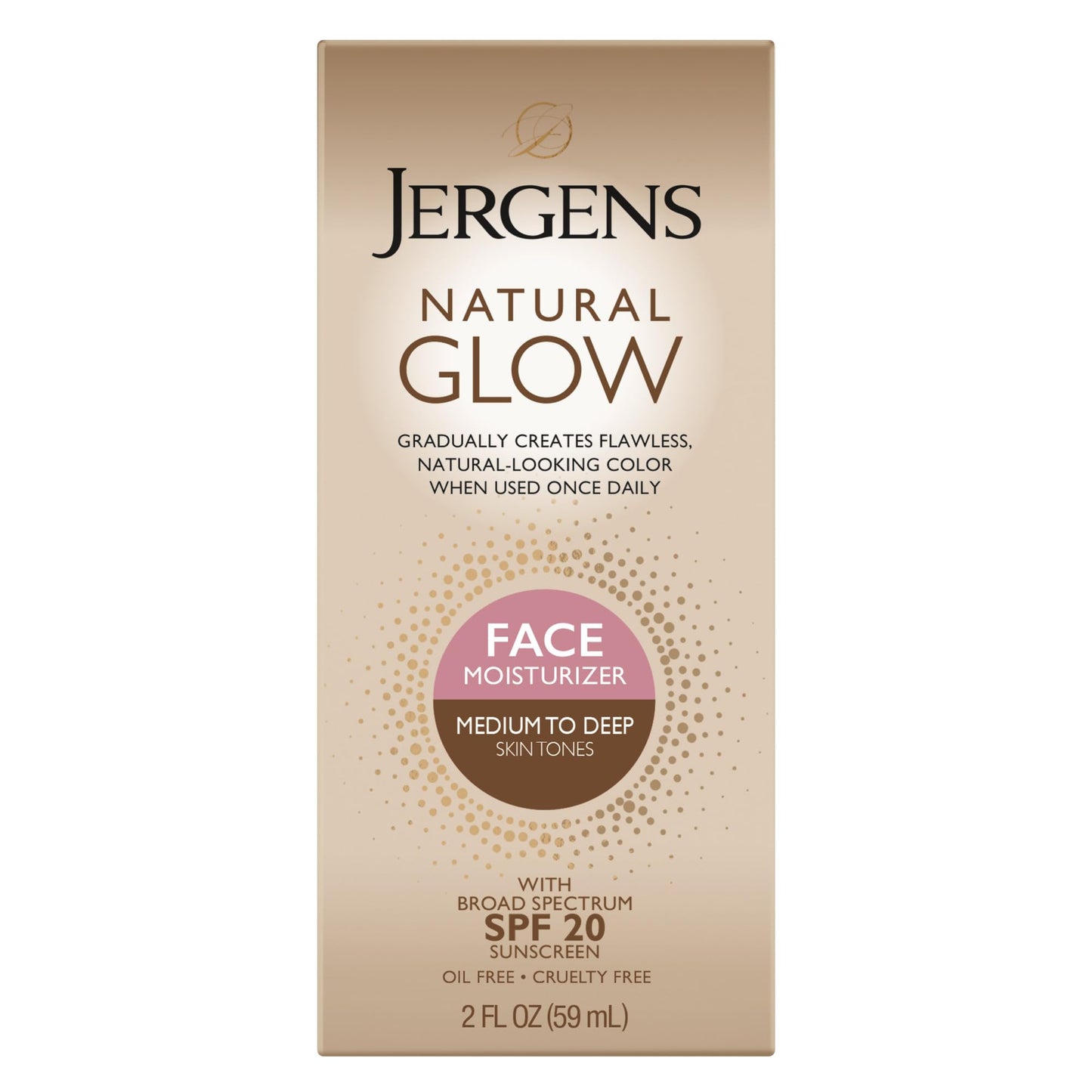 Jergens Natural Glow Self Tanner Face Moisturizer with SPF 20 Facial Sunscreen, Medium to Deep Skin Tone, Sunless Tanning, Oil Free - PrimeBioHealth - canada supplements