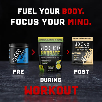 Jocko Fuel Packets Low Sugar - Hydration Amplifier Packets for Recovery, Dehydration, & Exercise - with Vitamins B6, B12 & C (16 Packets) Lemon Lime - PrimeBioHealth - canada supplements