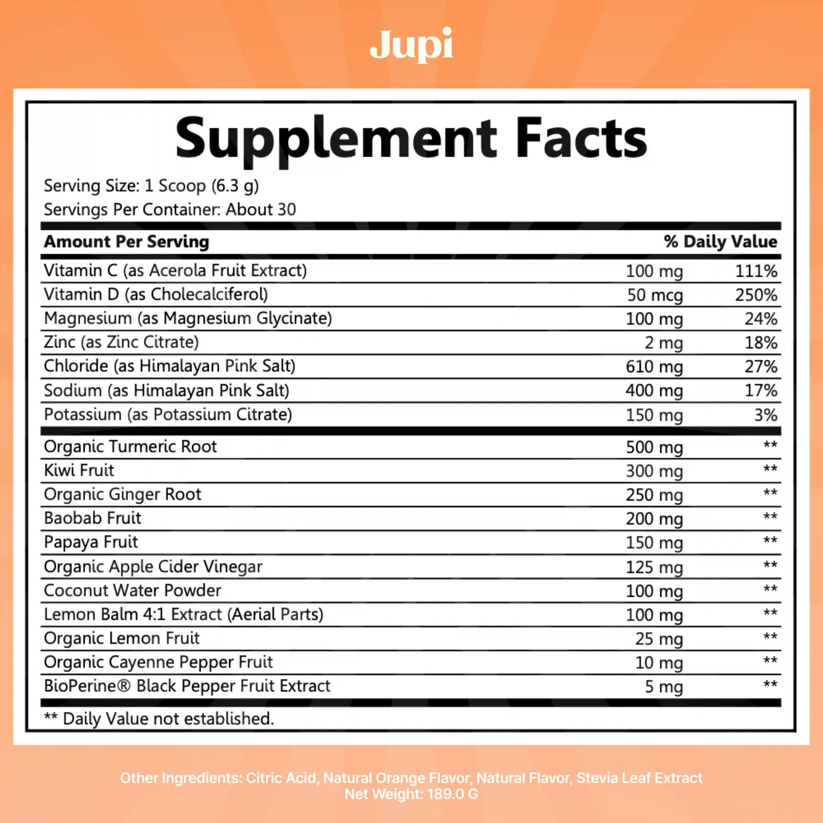 Jupi Hydration & Wellness Powder – Turmeric & Ginger shots, Vitamin C Supplement for Energy, Immune Support & Digestive Health – Vegan, Gluten-Free Drink Mix - PrimeBioHealth - canada supplements
