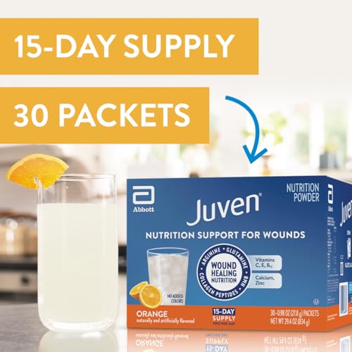 Juven Therapeutic Nutrition Drink Powder Including Collagen Peptides, Amino Acids, and HMB for Wound Healing Support, Orange, 30 Packets - PrimeBioHealth - canada supplements