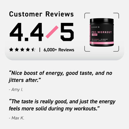Kaged Sport Pre Workout Powder for Men & Women, Pink Lemonade, Sport Certified, 188mg Caffeine, Nitric Oxide, Beta Alanine, 20 Servings - PrimeBioHealth - canada supplements